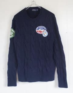 POLO RALPH LAUREN ケーブル ニット セーター ワッペン
