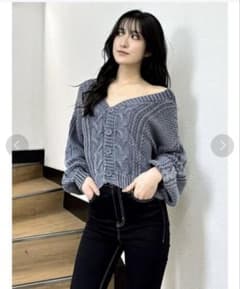 2WAYメッシュブリーチニットトップスのサムネイル