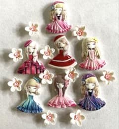 女の子デコパーツ 立体樹脂花セットのサムネイル