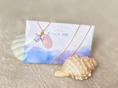 ホヌと桜貝のネックレス＊ピンク桜貝＊のサムネイル