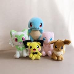 ポケモン ぬいぐるみ 5体セット ニャオハ ピチュー ミュウ イーブイ
