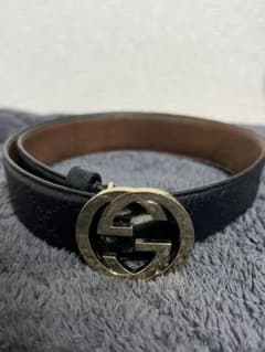 GUCCI グッチ　ベルト インターロッキングG 黒のサムネイル