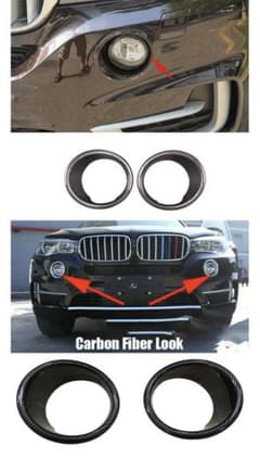 BMW X5 F15 フロントバンパーフォグランプ部Carbon調カバー左右のサムネイル