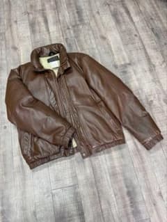 80s 90s EddieBauer エディーバウアー レザーダウンジャケットSのサムネイル