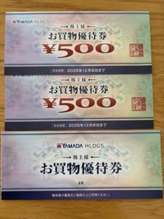 ヤマダホールディングス 株主優待券 3000円分のサムネイル
