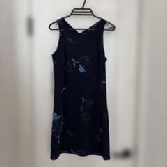 MNG ノースリーブワンピース 花柄 ネイビーのサムネイル