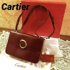 美品】Cartier カルティエ パンテール ショルダーバッグ ボルドー 箱入 