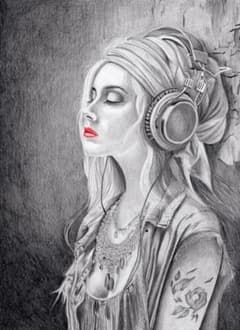 鉛筆画「My song, my life」　B5大サイズ 鉛筆画「My song, my life」 B5大サイズ - メルカリ