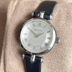 稼動品　GUCCI グッチ シェリーライン　黒　アラビア文字盤　レディース腕時計