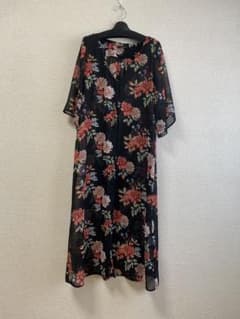 JEANASIS ジーナシス 花柄シフォンロングワンピース フリーサイズ2WAYのサムネイル