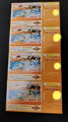 東京サマーランド 春秋限定　株主ご招待券 1Dayパス 4枚のサムネイル