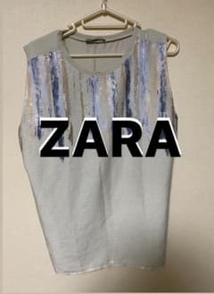 ZARA スパンコール　タンクトップ　きれいめ　大人　ファッション　夏のサムネイル