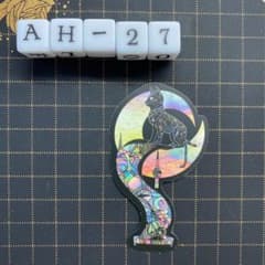 방수 스티커 고딕 검은 고양이 스테인드 글라스 풍 콜라주 소재 AH-27
