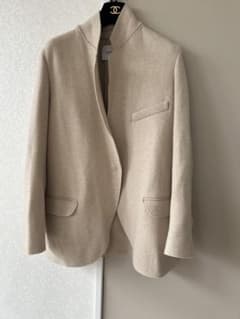 アニオナ　カシミア100%ジャケット　ベージュ　美品 アニオナ カシミア100%ジャケット ベージュ 美品 - メルカリ