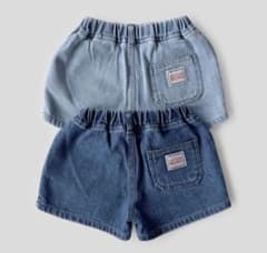 COTTON BONG キッズ デニムショートパンツ ダークブルーのサムネイル