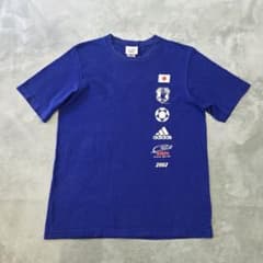日韓ワールドカップ 日本代表 Tシャツ L adidas アディダス 青 キリン