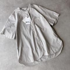 新品タグ付✨️MHL. コットンバンドカラーシャツ グレー サイズIII 3 