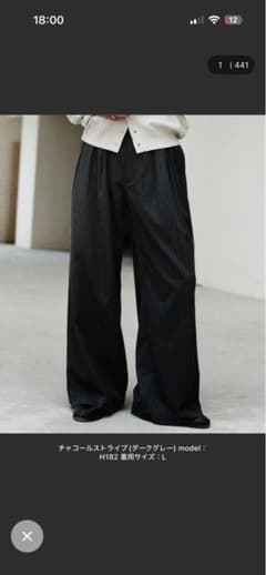 SLIGHT FLARE DOUBLE CLOTH BAGGY SLACKSのサムネイル