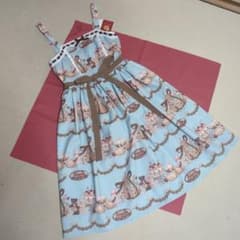シャルミエール お菓子の家柄ジャンスカ ジャンパースカート ミント