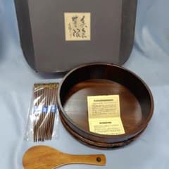 ◎道場六三郎【未使用】 漆器 飯切揃 ◎寿司桶 ◎木杓文字付 ◎ 塗箸5客セット ◎道場六三郎【未使用】 漆器 飯切揃 ◎寿司桶 ◎木杓文字付 ◎ 塗箸5