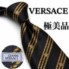 ほぼ未使用VERSACE ネクタイ メデューサ柄 ブラック ゴールド