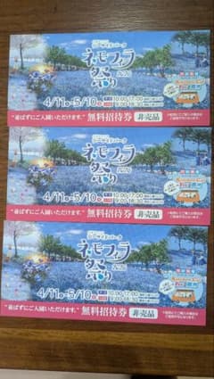 【Aloha様専用】ネモフィラ祭り 2026 無料招待券1枚のサムネイル