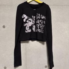 グランジ 黒トップス Y2K ピチT パンク ロック 00s 韓国 - メルカリ