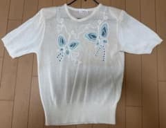 Lupian 半袖 ニット 蝶々刺繍 ホワイトのサムネイル