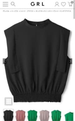 モックネックノースリーブシャーリングブラウス[fo1606のサムネイル