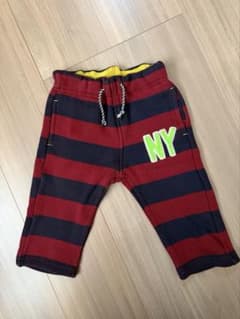 F.O.KIDS ボーダーパンツ 80cm NYロゴ 裏起毛のサムネイル