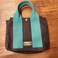 L.L.Bean ミニトートバッグ ランチバック 黒 緑のサムネイル