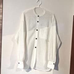 NOMINE ホワイト メッシュ 長袖 シャツ ブラウスのサムネイル