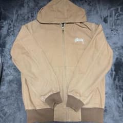 希少」Stüssy ジップアップパーカー ベージュ - メルカリ