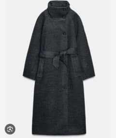 ZARAソフトハイネックベルトコート - メルカリ