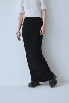 未使用タグ付き Mediam Gather Skirt Black - メルカリ