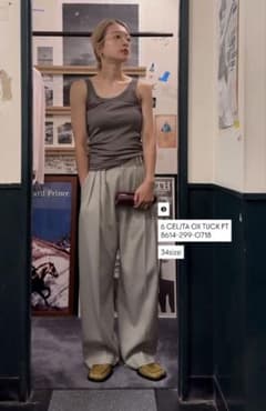 6(ROKU) オックスフォード タックパンツのサムネイル