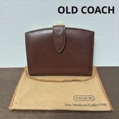 Old COACH オールドコーチ がま口 leather brown OLD COACH オールドコーチ がま口二つ折り財布 ブラウンレザー