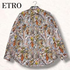 ETRO 近年モデル 総柄 ペイズリー シャツ 幾何学 アート 長袖 エスニック ETRO 近年モデル 総柄 ペイズリー シャツ 幾何学 アート 長袖