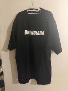 BALENCIAGA ロゴ ダメージ加工 Tシャツ ブラック L - メルカリ