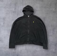 Polo Ralph Lauren フルジップパーカー XL ブラック　黄　刺繍のサムネイル