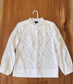 J.CREW 刺繍レース ブラウス ホワイト 長袖シャツのサムネイル