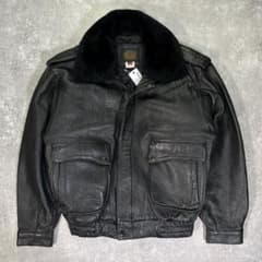 90s A-2 レザーフライトジャケット ブラック　ファー取外し可能　M 韓国製 90s A-2 レザーフライトジャケット ブラック ファー取外し可能 M