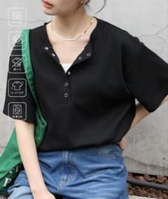 【anyway.シリーズ】ワッフル ヘンリーネック 優秀Tシャツのサムネイル