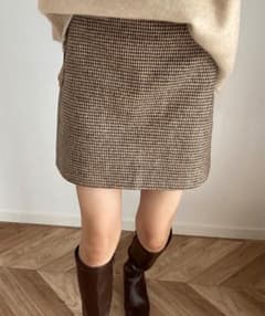 【即購入️可⭕️】LAUIR チェックミニスカート(ブラウン)Mサイズのサムネイル