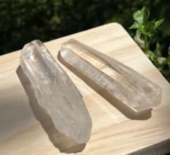 ♢マダガスカル産♢ピンク＆クリア水晶ポイント2本セット・浄化と瞑想
