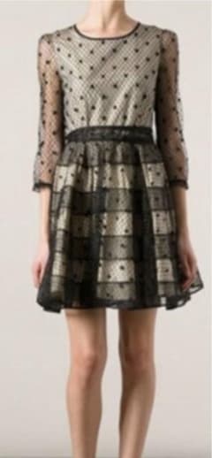 RED VALENTINO ドットチュールワンピース パーティ 結婚式 二次会 RED VALENTINO ドットチュールワンピース パーティ 結婚式 二次会