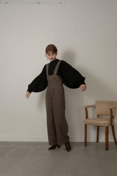 amiur velvet tie back overall グレーのサムネイル