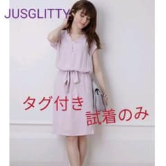Jusglitty 試着のみ定価18000円 フレンチスリーブ　とろみワンピのサムネイル