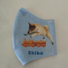 まめ様専用★インナーマスク★　柴犬　大きめサイズ　夏用ベージュのサムネイル