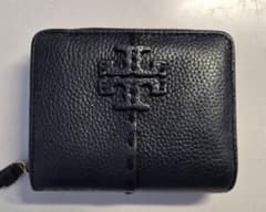 美品】 トリーバーチ マックグロー 二つ折り財布 ブラック ミニ財布